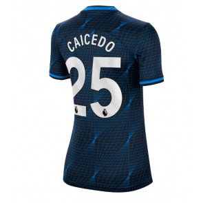 Chelsea Moises Caicedo #25 Koszulka Wyjazdowych Kobiety 2023-24 Krótki Rękaw